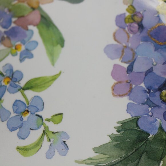 Soho Loft Purple White Hydrangea Flower Set of 4 11" Melamine Dinner Plates NWT - Picture 4 of 6